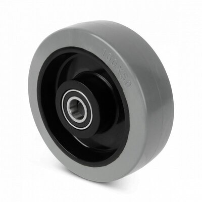 Ruota in gomma 160 mm - foro per cuscinetto a sfere 20 mm - 350 kg