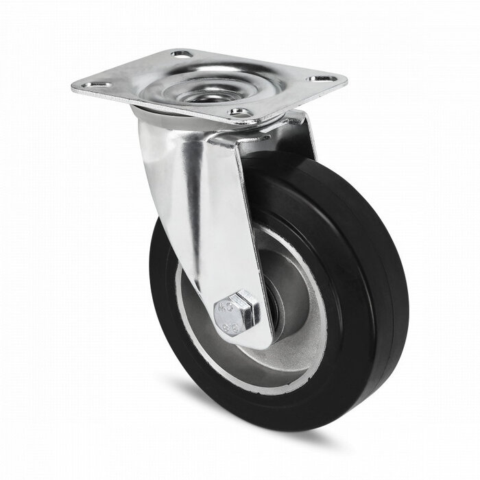 Gummihjul 100 mm - kulelager - 150 kg