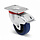 Reinforced blue rubber swivel castor 100 mm with brake - roller bearing - 180 kg