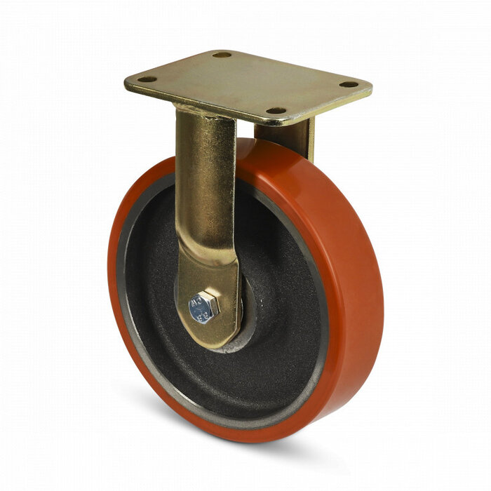 PU länkhjul 250 mm - kullager - 1200 kg