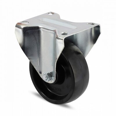 Rodízio fixo em aço inoxidável resistente ao calor 125 mm - 140 kg