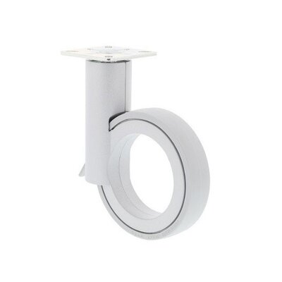 Rodízio para móveis de design cinzento com travão 112 mm - placa