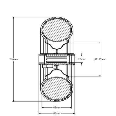 Luftdæk hjul 260x85 mm - blokprofil - 200 kg