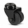 Roulette pivotante double noire 50 mm - trou de fixation - 80 kg