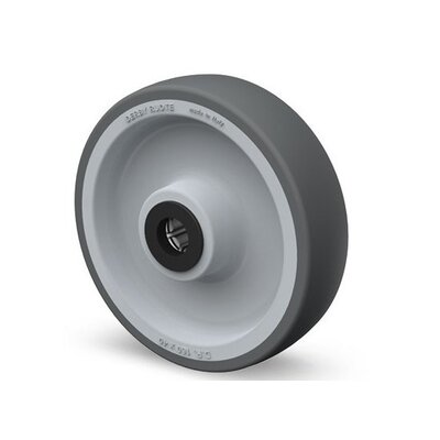 Roue en caoutchouc 200 mm - trou d'axe de roulement à rouleaux 20 mm - 200 kg