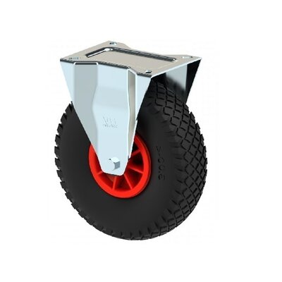 260 mm puncture-proof fixed caster - Solid PU - 150 kg