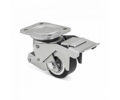 Roulette pivotante de levage avec pied en PU de 75 mm - 350 kg
