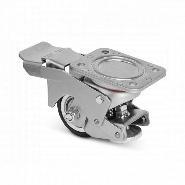 Swivel castor with levelling foot 75 mm - PU - 350 kg