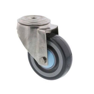 ESD Svingbart hjul i rustfritt stål 125 mm - PU - 200 kg