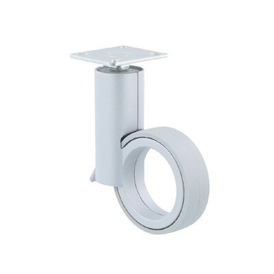 Rodízio para móveis de design cinzento com travão 67 mm - placa