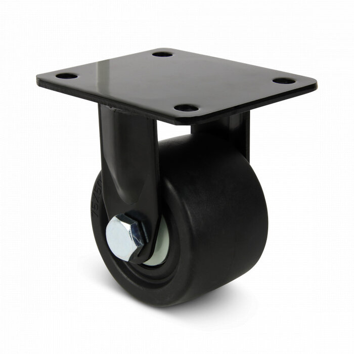 Heavy-duty nylon fixed castor 75 mm - 600 kg