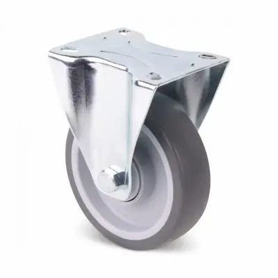 Roue fixe en caoutchouc 80 mm - roulement à billes - 80 kg