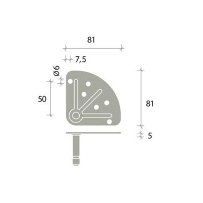 Rodízio para móveis cinzento com travão 100 mm - placa