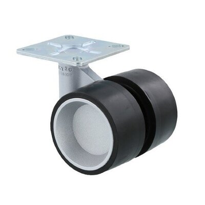 Rodízio para móveis cinzento 60 mm - placa