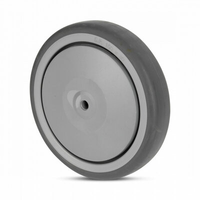 Roue en caoutchouc 150x30 mm - trou d'axe à roulement à billes 8 mm - 100 kg
