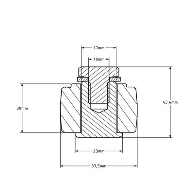 Guide roller 37.5 mm sliding gate - polyamide - 90 kg