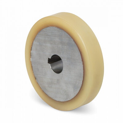 Polyurethan drivhjul 100x20 mm - Boring 20 mm H7 spiebane - 200 kg
