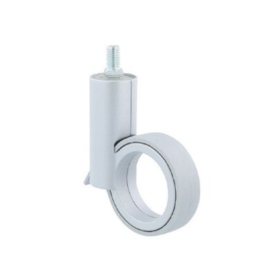 Roue design grise pour meubles avec frein 67 mm - M10