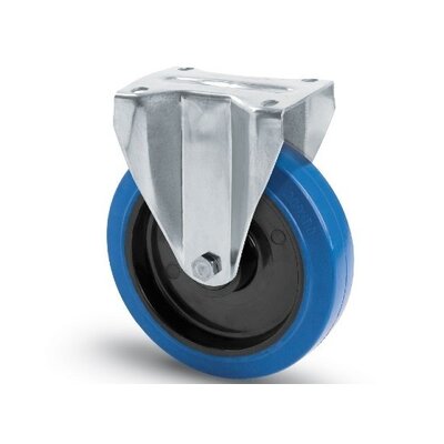Roda fixa em aço inoxidável 80 - Borracha elástica - 110 kg