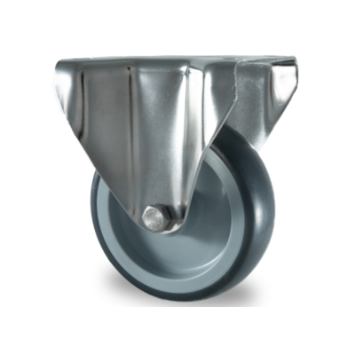 Roue fixe en acier inoxydable 100 mm - Caoutchouc - 100 kg