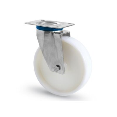 Rustfritt svinghjul 125 mm - Nylon - 150 kg