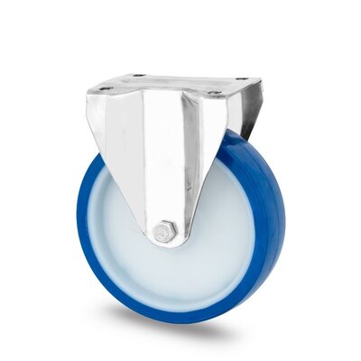 Roue fixe en acier inoxydable 100 mm - roulement à rouleaux - 150 kg