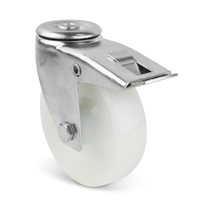 Nylon svinghjul med brems 80 mm – rullelager – 130 kg