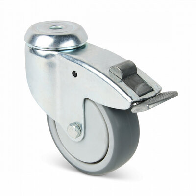 Rueda giratoria con freno para aparatos 100 mm - rodamiento de bolas - 100 kg