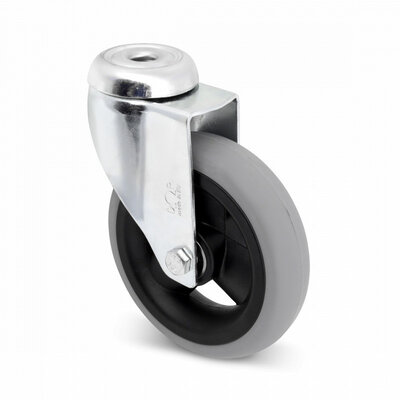 Rueda giratoria antipinchazos de 125 mm - PU espumado - 75 kg