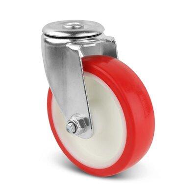 Ruota girevole in PU 100 mm - cuscinetto a rulli - 150 kg