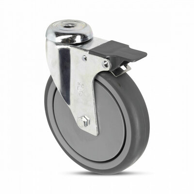 Rodas giratórias com travão 150 mm - rolamento de esferas - 100 kg