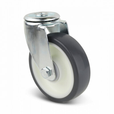 Rueda giratoria de PU de 80 mm - rodamiento de bolas - 120 kg
