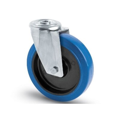 Roue pivotante en acier inoxydable 80 - Caoutchouc élastique - 110 kg