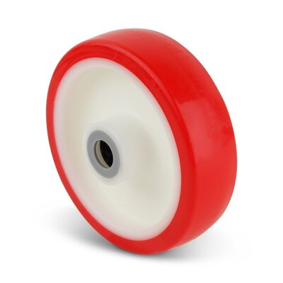 Roda PU 80 mm - rolamento de rolos com furo de 12 mm - 130 kg
