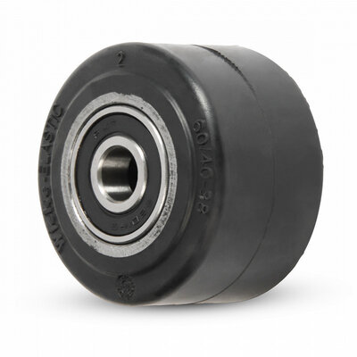 Roue en caoutchouc 60 mm - roulement à billes, axe 12 mm - 100 kg