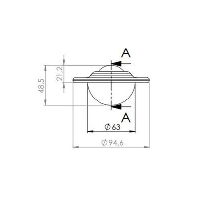 Supporto a sfere in acciaio 40 mm - rullo a sfere in acciaio - 225 kg