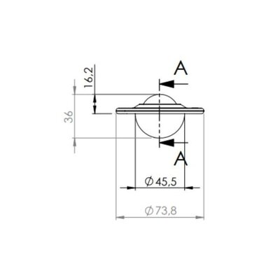 Supporto a sfere in acciaio 31,7 mm - rullo a sfere in acciaio inossidabile - 125 kg