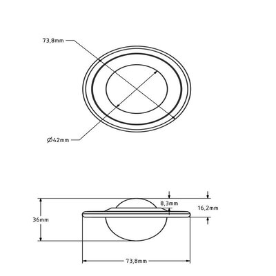 Rustfri kugleholder 31,7 mm - rustfri kuglerulle - 125 kg
