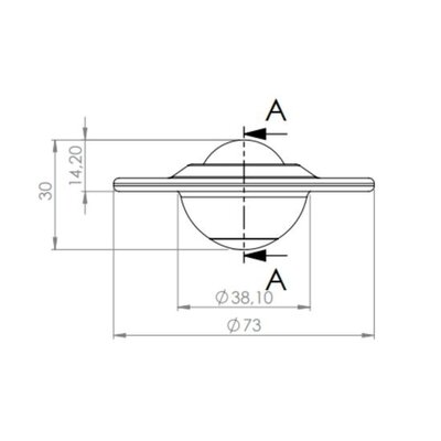 Supporto a sfere in acciaio 25,4 mm - rullo a sfere in plastica - 40 kg