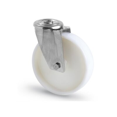 Rustfritt svinghjul 100 mm - Nylon - 150 kg