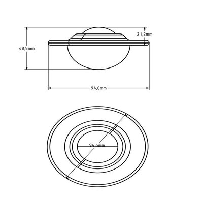 Supporto a sfere in acciaio 40 mm - rullo a sfere in plastica - 110 kg