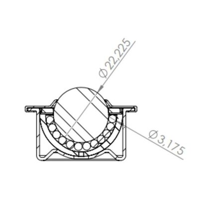 Rustfritt stålkulebeholder 22,2 mm – rustfritt stålkuleholder – 160 kg