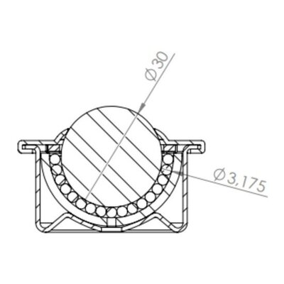 Rustfritt stål kulelager 30 mm - rustfritt stål kulerulle - 300 kg