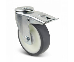 PU swivel wheel with brake 125 mm - 200 kg