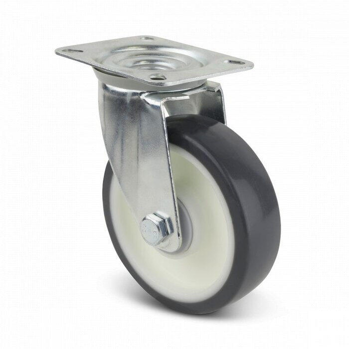 Rueda giratoria de PU de 80 mm - rodamiento de bolas - 120 kg