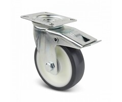 Rueda giratoria con freno de PU de 80 mm - 120 kg