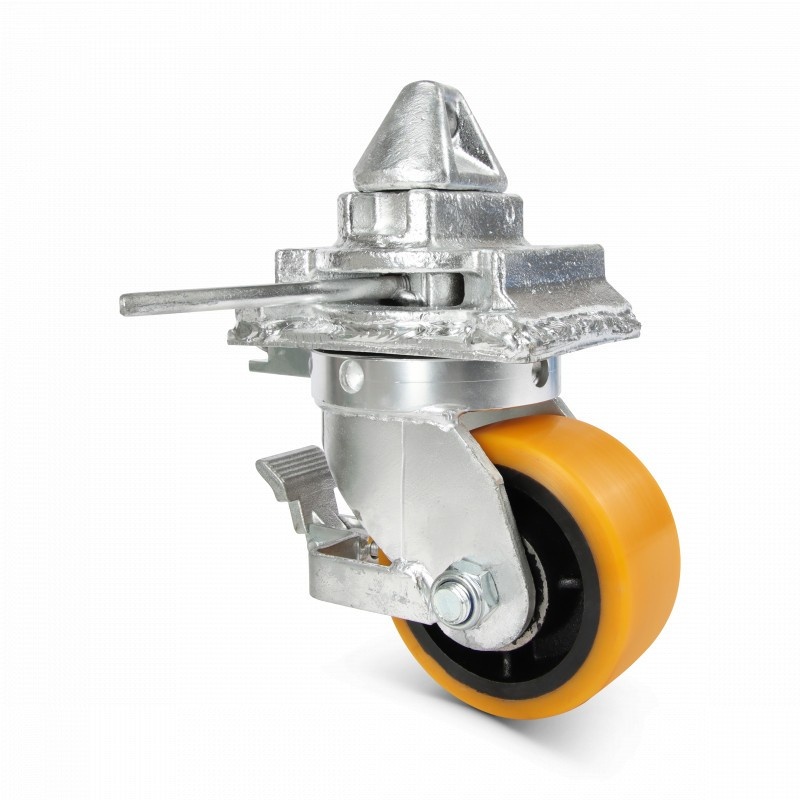 Roulette pivotante ISO pour conteneur maritime avec frein 150 mm - 1800 kg