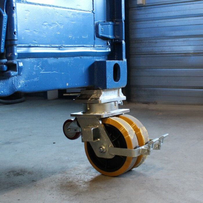 Roulette pivotante ISO pour conteneur maritime avec frein 250 mm - 4500 kg