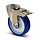 Stainless steel PU swivel castor with brake 80 mm - bolt hole - ball bearing - 120 kg