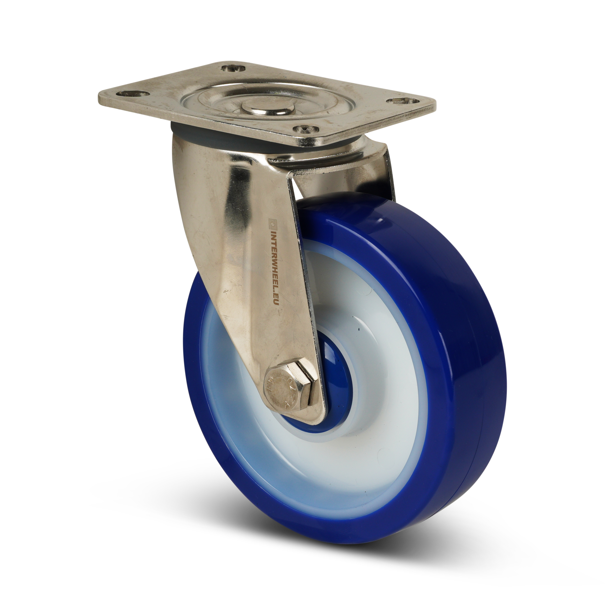 Ruota girevole in PU acciaio inox 125 mm - cuscinetto a sfere - 200 kg